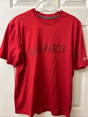 Asics Red Short-Sleeve Logo Tee